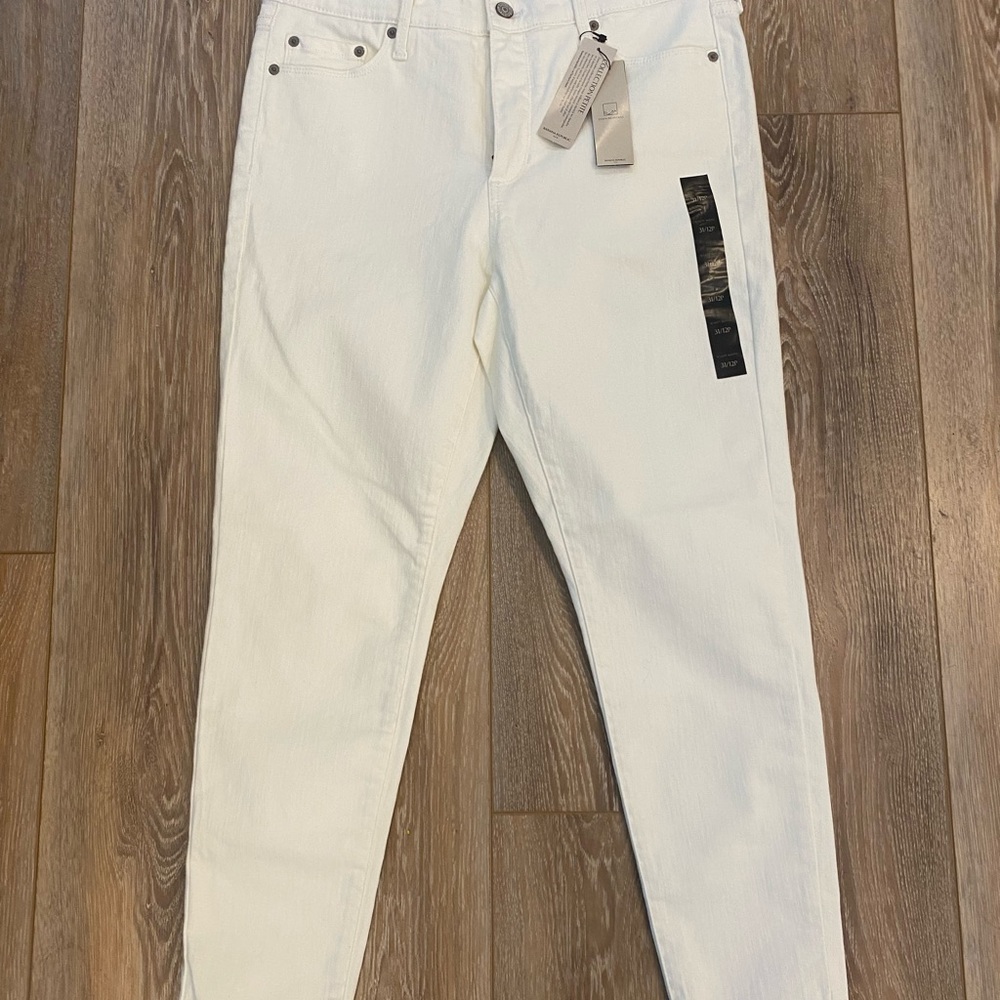 Women’s Banana Republic Sculpt Skinny White Jeans Size 31 / 12 Petite New